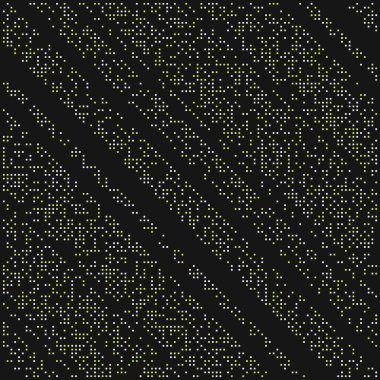 Kural 180 İlköğretim Hücresel Otomaton Rastgele tohum Örnek Uygulaması