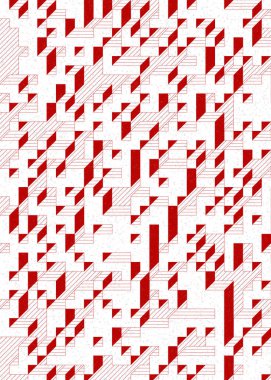 Edward Zajecs 2. Cubo 'nun 1971' deki uygulaması. Esasen 8 taştan oluşan bir Truchet fayans seti ve yerleştirme sanatı illüstrasyonu için kurallar.