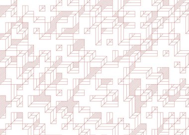 Edward Zajecs 2. Cubo 'nun 1971' deki uygulaması. Esasen 8 taştan oluşan bir Truchet fayans seti ve yerleştirme sanatı illüstrasyonu için kurallar.