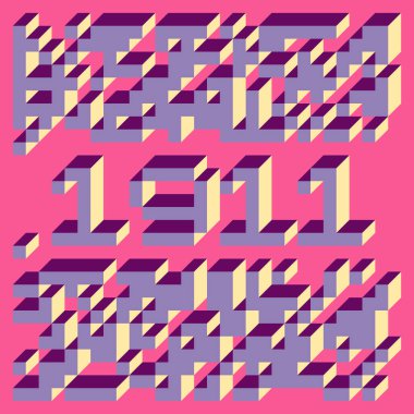 Edward Zajec Il Cubo 'nun 1971' den 2080 'deki uygulaması. Esasen 8 taştan oluşan bir Truchet fayans seti ve yerleştirme sanatı illüstrasyonu için kurallar.