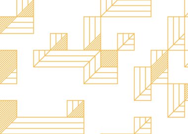 Edward Zajecs 2. Cubo 'nun 1971' deki uygulaması. Esasen 8 taştan oluşan bir Truchet fayans seti ve yerleştirme sanatı illüstrasyonu için kurallar.