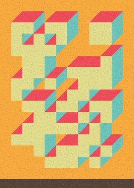 Edward Zajecs 2. Cubo 'nun 1971' deki uygulaması. Esasen 8 taştan oluşan bir Truchet fayans seti ve yerleştirme sanatı illüstrasyonu için kurallar.