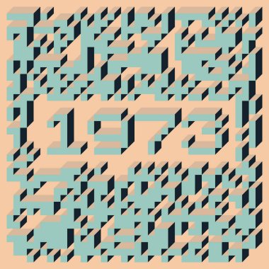 Edward Zajec Il Cubo 'nun 1971' den 2080 'deki uygulaması. Esasen 8 taştan oluşan bir Truchet fayans seti ve yerleştirme sanatı illüstrasyonu için kurallar.