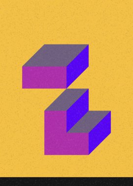 Edward Zajecs 2. Cubo 'nun 1971' deki uygulaması. Esasen 8 taştan oluşan bir Truchet fayans seti ve yerleştirme sanatı illüstrasyonu için kurallar.