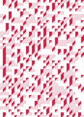 Edward Zajecs 2. Cubo 'nun 1971' deki uygulaması. Esasen 8 taştan oluşan bir Truchet fayans seti ve yerleştirme sanatı illüstrasyonu için kurallar.