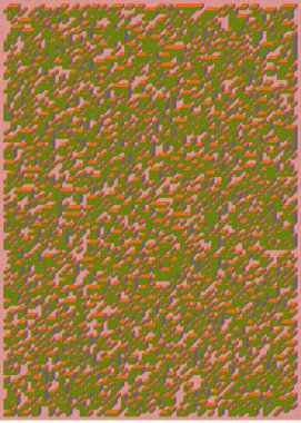 Edward Zajecs 2. Cubo 'nun 1971' deki uygulaması. Esasen 8 taştan oluşan bir Truchet fayans seti ve yerleştirme sanatı illüstrasyonu için kurallar.