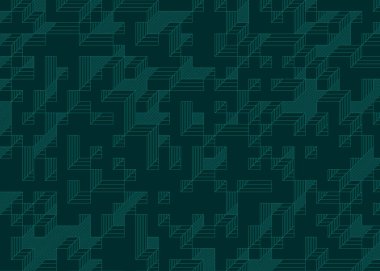 Edward Zajec Il Cubo 'nun 1971' den 2080 'deki uygulaması. Esasen 8 taştan oluşan bir Truchet fayans seti ve yerleştirme sanatı illüstrasyonu için kurallar.