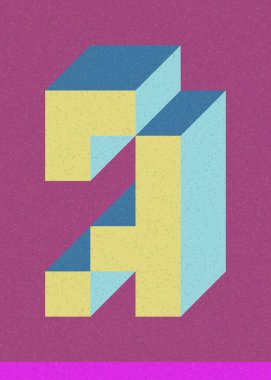 Edward Zajecs 2. Cubo 'nun 1971' deki uygulaması. Esasen 8 taştan oluşan bir Truchet fayans seti ve yerleştirme sanatı illüstrasyonu için kurallar.