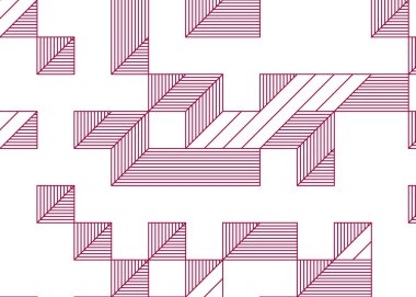 Edward Zajecs 2. Cubo 'nun 1971' deki uygulaması. Esasen 8 taştan oluşan bir Truchet fayans seti ve yerleştirme sanatı illüstrasyonu için kurallar.