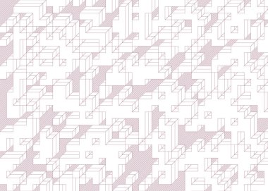 Edward Zajecs 2. Cubo 'nun 1971' deki uygulaması. Esasen 8 taştan oluşan bir Truchet fayans seti ve yerleştirme sanatı illüstrasyonu için kurallar.