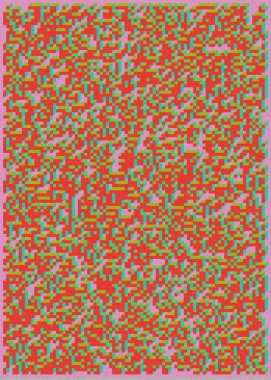 Edward Zajecs 2. Cubo 'nun 1971' deki uygulaması. Esasen 8 taştan oluşan bir Truchet fayans seti ve yerleştirme sanatı illüstrasyonu için kurallar.