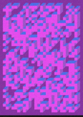 Edward Zajecs 2. Cubo 'nun 1971' deki uygulaması. Esasen 8 taştan oluşan bir Truchet fayans seti ve yerleştirme sanatı illüstrasyonu için kurallar.