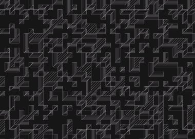 Edward Zajecs 2. Cubo 'nun 1971' deki uygulaması. Esasen 8 taştan oluşan bir Truchet fayans seti ve yerleştirme sanatı illüstrasyonu için kurallar.