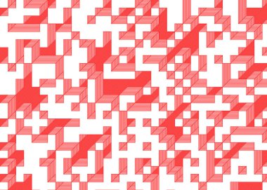 Edward Zajecs 2. Cubo 'nun 1971' deki uygulaması. Esasen 8 taştan oluşan bir Truchet fayans seti ve yerleştirme sanatı illüstrasyonu için kurallar.