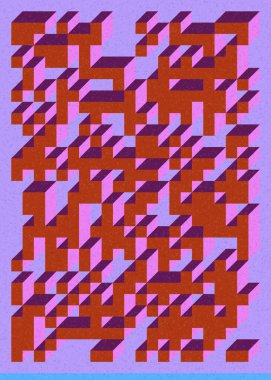 Edward Zajecs 2. Cubo 'nun 1971' deki uygulaması. Esasen 8 taştan oluşan bir Truchet fayans seti ve yerleştirme sanatı illüstrasyonu için kurallar.