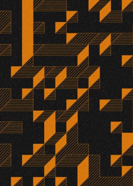 Edward Zajecs 2. Cubo 'nun 1971' deki uygulaması. Esasen 8 taştan oluşan bir Truchet fayans seti ve yerleştirme sanatı illüstrasyonu için kurallar.