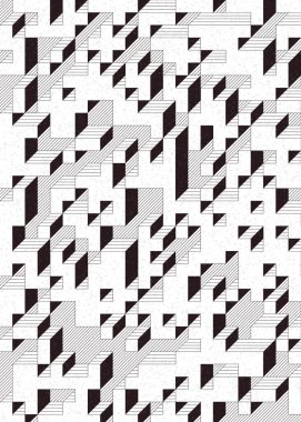 Edward Zajecs 2. Cubo 'nun 1971' deki uygulaması. Esasen 8 taştan oluşan bir Truchet fayans seti ve yerleştirme sanatı illüstrasyonu için kurallar.