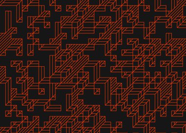 Edward Zajecs 2. Cubo 'nun 1971' deki uygulaması. Esasen 8 taştan oluşan bir Truchet fayans seti ve yerleştirme sanatı illüstrasyonu için kurallar.
