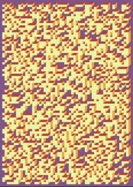 Edward Zajecs 2. Cubo 'nun 1971' deki uygulaması. Esasen 8 taştan oluşan bir Truchet fayans seti ve yerleştirme sanatı illüstrasyonu için kurallar.