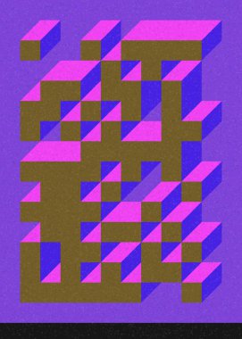 Edward Zajecs 2. Cubo 'nun 1971' deki uygulaması. Esasen 8 taştan oluşan bir Truchet fayans seti ve yerleştirme sanatı illüstrasyonu için kurallar.