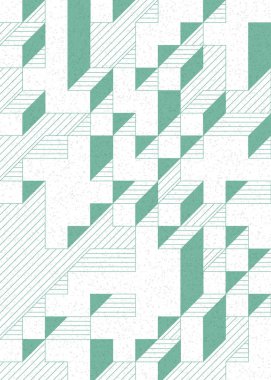 Edward Zajecs 2. Cubo 'nun 1971' deki uygulaması. Esasen 8 taştan oluşan bir Truchet fayans seti ve yerleştirme sanatı illüstrasyonu için kurallar.