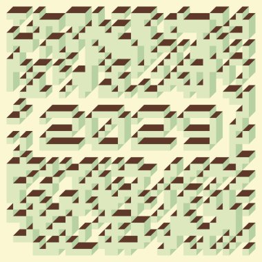 Edward Zajec Il Cubo 'nun 1971' den 2080 'deki uygulaması. Esasen 8 taştan oluşan bir Truchet fayans seti ve yerleştirme sanatı illüstrasyonu için kurallar.