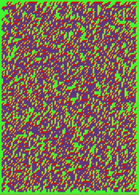 Edward Zajecs 2. Cubo 'nun 1971' deki uygulaması. Esasen 8 taştan oluşan bir Truchet fayans seti ve yerleştirme sanatı illüstrasyonu için kurallar.