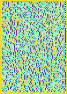 Edward Zajecs 2. Cubo 'nun 1971' deki uygulaması. Esasen 8 taştan oluşan bir Truchet fayans seti ve yerleştirme sanatı illüstrasyonu için kurallar.