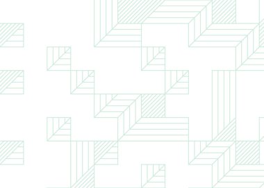 Edward Zajecs 2. Cubo 'nun 1971' deki uygulaması. Esasen 8 taştan oluşan bir Truchet fayans seti ve yerleştirme sanatı illüstrasyonu için kurallar.