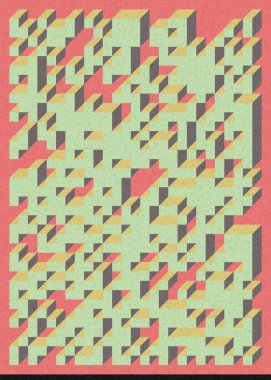 Edward Zajecs 2. Cubo 'nun 1971' deki uygulaması. Esasen 8 taştan oluşan bir Truchet fayans seti ve yerleştirme sanatı illüstrasyonu için kurallar.