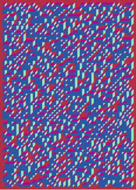 Edward Zajecs 2. Cubo 'nun 1971' deki uygulaması. Esasen 8 taştan oluşan bir Truchet fayans seti ve yerleştirme sanatı illüstrasyonu için kurallar.