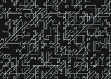 Edward Zajec Il Cubo 'nun 1971' den 2080 'deki uygulaması. Esasen 8 taştan oluşan bir Truchet fayans seti ve yerleştirme sanatı illüstrasyonu için kurallar.