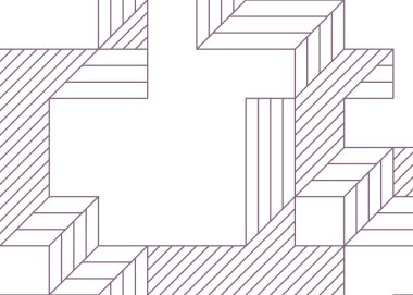 Edward Zajecs 2. Cubo 'nun 1971' deki uygulaması. Esasen 8 taştan oluşan bir Truchet fayans seti ve yerleştirme sanatı illüstrasyonu için kurallar.