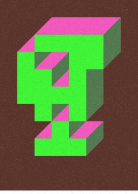 Edward Zajecs 2. Cubo 'nun 1971' deki uygulaması. Esasen 8 taştan oluşan bir Truchet fayans seti ve yerleştirme sanatı illüstrasyonu için kurallar.