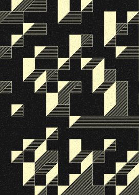 Edward Zajecs 2. Cubo 'nun 1971' deki uygulaması. Esasen 8 taştan oluşan bir Truchet fayans seti ve yerleştirme sanatı illüstrasyonu için kurallar.