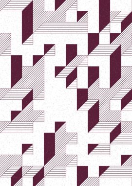 Edward Zajecs 2. Cubo 'nun 1971' deki uygulaması. Esasen 8 taştan oluşan bir Truchet fayans seti ve yerleştirme sanatı illüstrasyonu için kurallar.