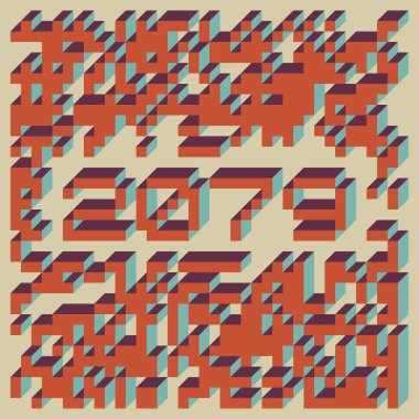 Edward Zajec Il Cubo 'nun 1971' den 2080 'deki uygulaması. Esasen 8 taştan oluşan bir Truchet fayans seti ve yerleştirme sanatı illüstrasyonu için kurallar.