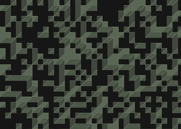 Edward Zajecs 2. Cubo 'nun 1971' deki uygulaması. Esasen 8 taştan oluşan bir Truchet fayans seti ve yerleştirme sanatı illüstrasyonu için kurallar.