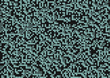 Edward Zajecs 2. Cubo 'nun 1971' deki uygulaması. Esasen 8 taştan oluşan bir Truchet fayans seti ve yerleştirme sanatı illüstrasyonu için kurallar.