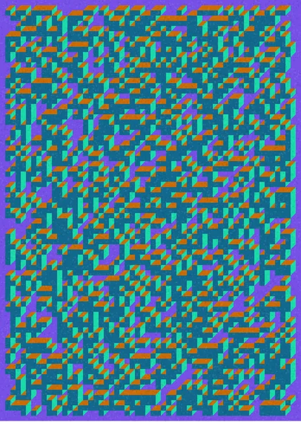 Edward Zajecs 2. Cubo 'nun 1971' deki uygulaması. Esasen 8 taştan oluşan bir Truchet fayans seti ve yerleştirme sanatı illüstrasyonu için kurallar.