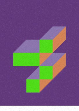 Edward Zajecs 2. Cubo 'nun 1971' deki uygulaması. Esasen 8 taştan oluşan bir Truchet fayans seti ve yerleştirme sanatı illüstrasyonu için kurallar.