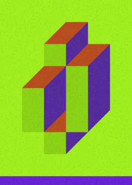 Edward Zajecs 2. Cubo 'nun 1971' deki uygulaması. Esasen 8 taştan oluşan bir Truchet fayans seti ve yerleştirme sanatı illüstrasyonu için kurallar.