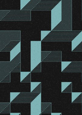 Edward Zajecs 2. Cubo 'nun 1971' deki uygulaması. Esasen 8 taştan oluşan bir Truchet fayans seti ve yerleştirme sanatı illüstrasyonu için kurallar.