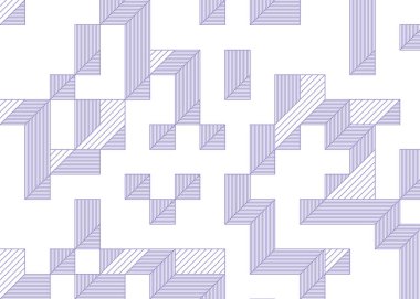 Edward Zajecs 2. Cubo 'nun 1971' deki uygulaması. Esasen 8 taştan oluşan bir Truchet fayans seti ve yerleştirme sanatı illüstrasyonu için kurallar.