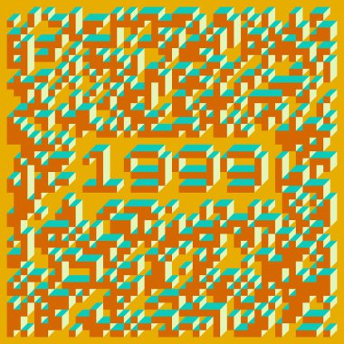 Edward Zajec Il Cubo 'nun 1971' den 2080 'deki uygulaması. Esasen 8 taştan oluşan bir Truchet fayans seti ve yerleştirme sanatı illüstrasyonu için kurallar.