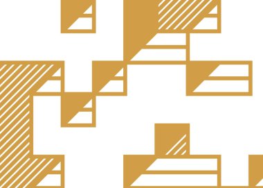 Edward Zajecs 2. Cubo 'nun 1971' deki uygulaması. Esasen 8 taştan oluşan bir Truchet fayans seti ve yerleştirme sanatı illüstrasyonu için kurallar.