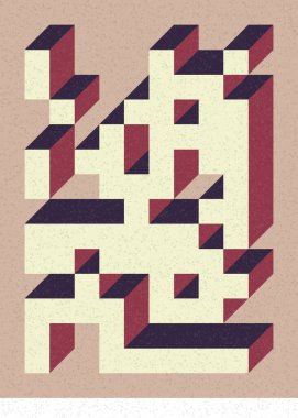 Edward Zajecs 2. Cubo 'nun 1971' deki uygulaması. Esasen 8 taştan oluşan bir Truchet fayans seti ve yerleştirme sanatı illüstrasyonu için kurallar.