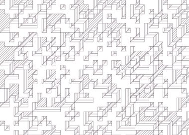 Edward Zajecs 2. Cubo 'nun 1971' deki uygulaması. Esasen 8 taştan oluşan bir Truchet fayans seti ve yerleştirme sanatı illüstrasyonu için kurallar.