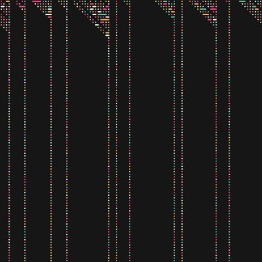 Kural 228 Komşuları 3 İlköğretim Hücresel Otomaton Rastgele tohum Örnek Uygulaması