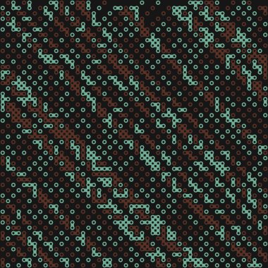 Kural 227 Komşuları 3 İlköğretim Hücresel Otomaton Rastgele tohum Örnek Uygulaması